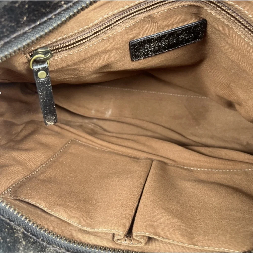 Frye Victoria Studded Leather Satchel Distressed Brown Medium Bag Boho - Picture 13 of 16